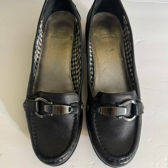 Anne Klein Iflex AK DAGNEY Black Slip on Loafers Silver Accent Buckle Sz 7.5 - Picture 3 of 7